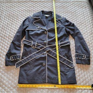 Trench Coat - Size 4 - Raincoat - Black - Dalia Collection